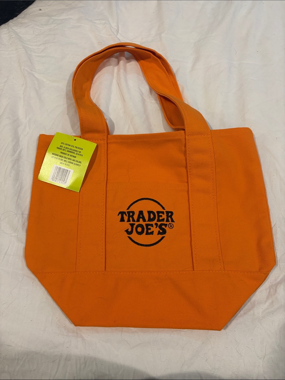 Trader Joe's Orange Canvas Tote Bag